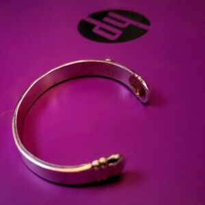 Sterling Silver cuff Bracelet with HIV Awareness Ribbon